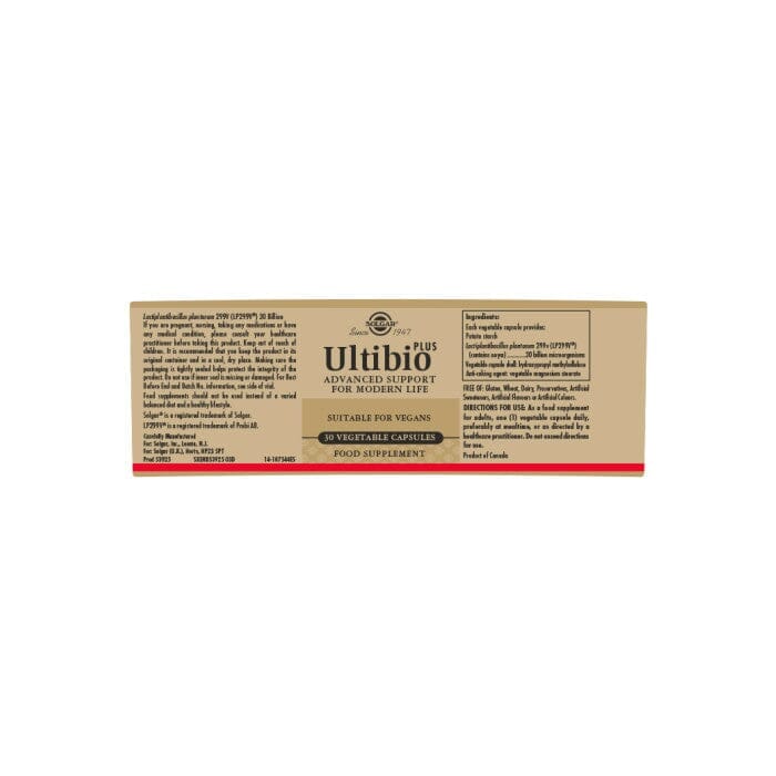 Solgar® Ultibio Plus Vegetable Capsules - Pack of 30 Solgar