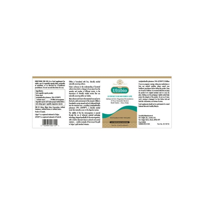 Solgar® Ultibio Vegetable Capsules - Pack of 30 Solgar