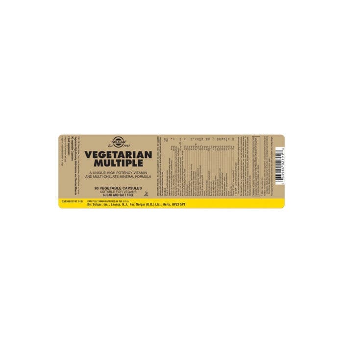 Solgar® Vegetarian Multiple Vegetable Capsules - Pack of 90 Solgar