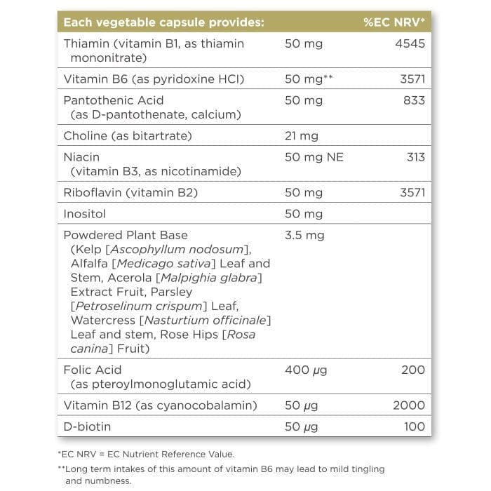 Solgar® Vitamin B-Complex "50" High Potency Vegetable Capsules - Pack of 100 Solgar