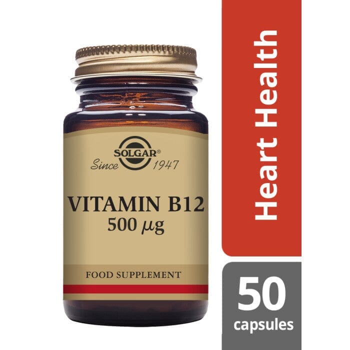 Solgar® Vitamin B12 500 µg Vegetable Capsules - Pack of 50 Solgar