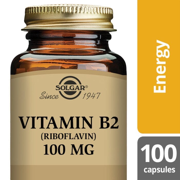 Solgar® Vitamin B2 (Riboflavin) 100 mg Vegetable Capsules - Pack of 100 Solgar