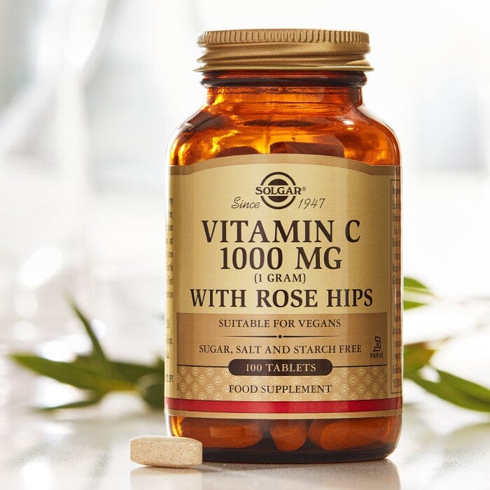 Solgar® Vitamin C 1000 mg with Rose Hips Tablets - Pack of 100 Solgar