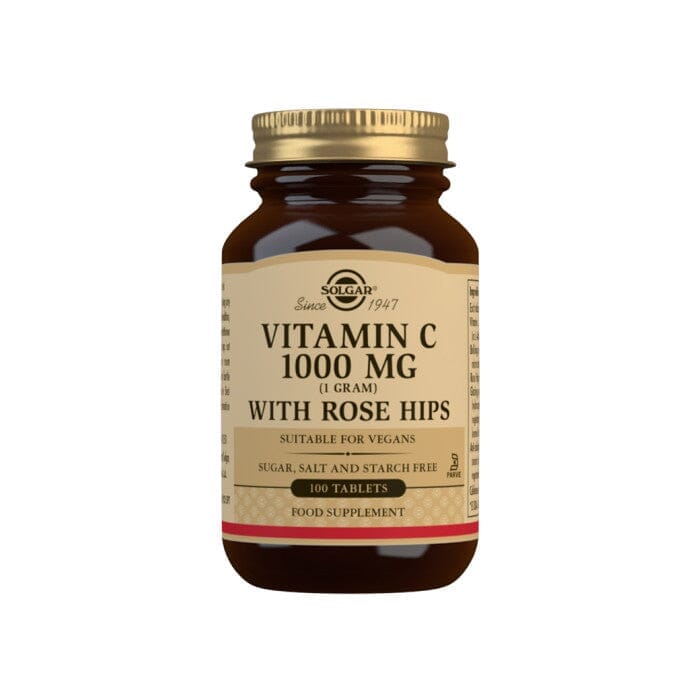Solgar® Vitamin C 1000 mg with Rose Hips Tablets - Pack of 100 Solgar