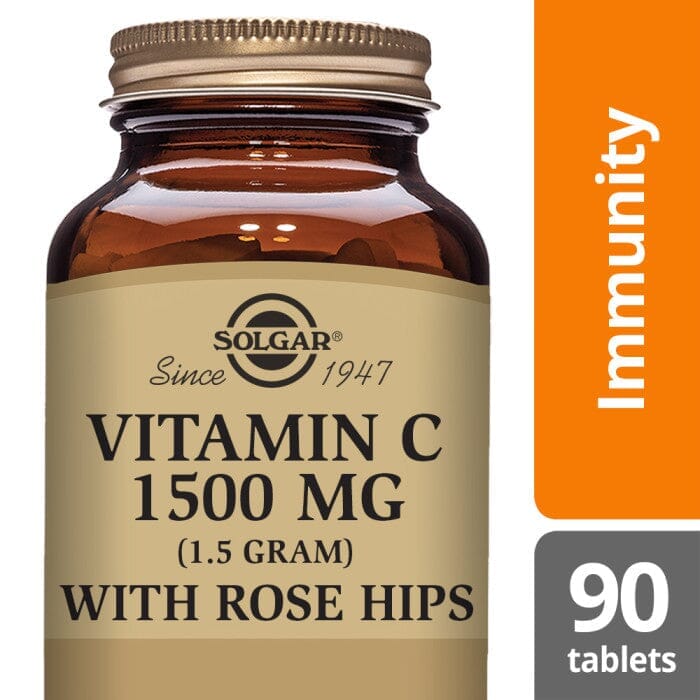 Solgar® Vitamin C 1500 mg (1.5 grams) with Rose Hips Tablets - Pack of 90 Solgar