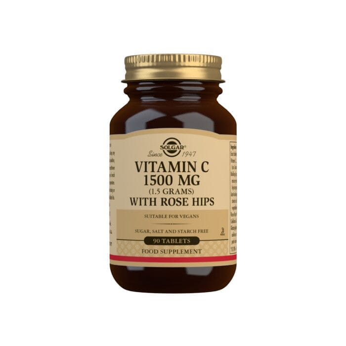 Solgar® Vitamin C 1500 mg (1.5 grams) with Rose Hips Tablets - Pack of 90 Solgar