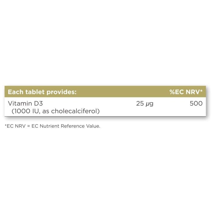 Solgar® Vitamin D3 (Cholecalciferol) 1000 IU (25 µg) Tablets - Pack of 180 Solgar