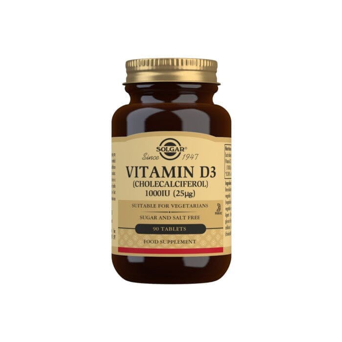 Solgar® Vitamin D3 (Cholecalciferol) 1000 IU (25 µg) Tablets - Pack of 90 Solgar