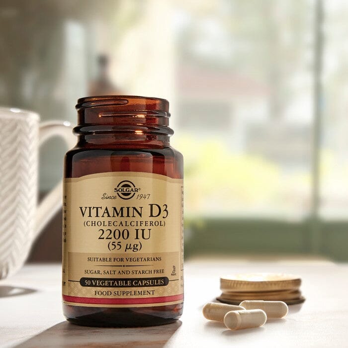 Solgar® Vitamin D3 (Cholecalciferol) 2200 IU (55 µg) Vegetable Capsules - Pack of 50 Solgar