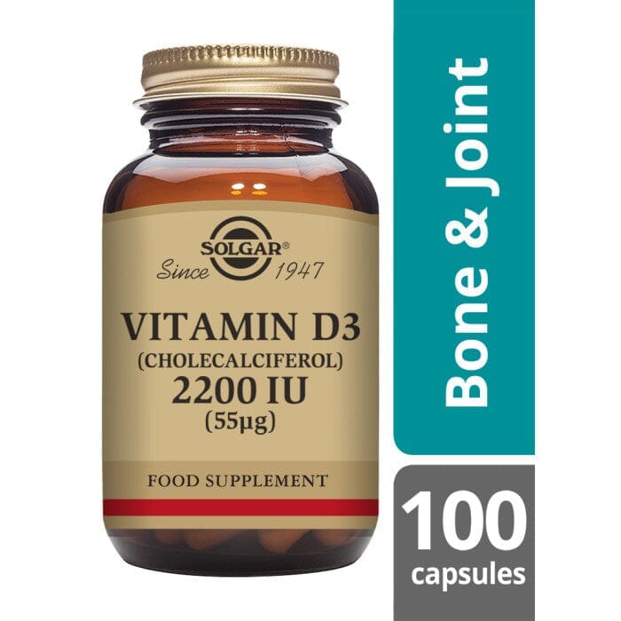 Solgar® Vitamin D3 (Cholecalciferol) 2200IU (55 µg) Vegetable Capsules - Pack of 100 Solgar