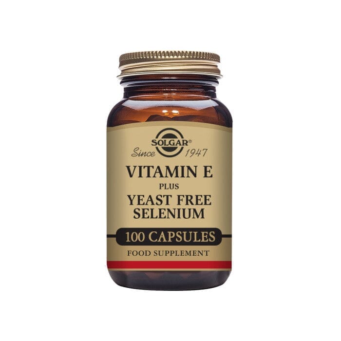 Solgar® Vitamin E with Yeast Free Selenium Vegetable Capsules - Pack of 100 Solgar