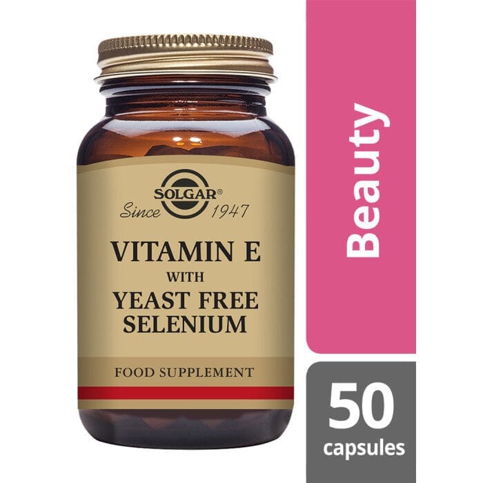 Solgar® Vitamin E with Yeast Free Selenium Vegetable Capsules - Pack of 50 Solgar