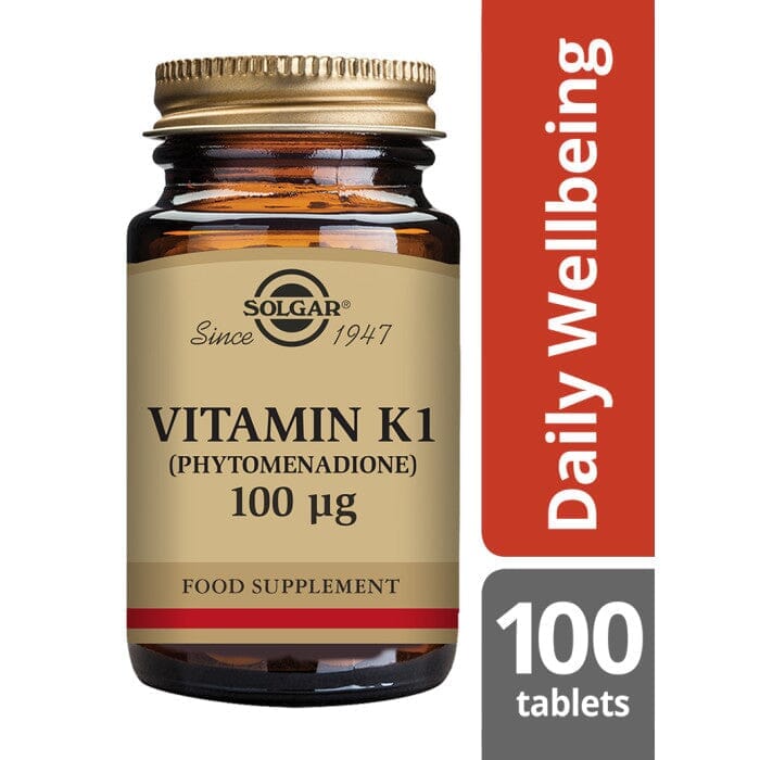 Solgar® Vitamin K1 (Phytomenadione) 100 µg Tablets - Pack of 100 Solgar