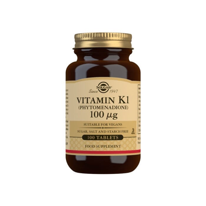 Solgar® Vitamin K1 (Phytomenadione) 100 µg Tablets - Pack of 100 Solgar