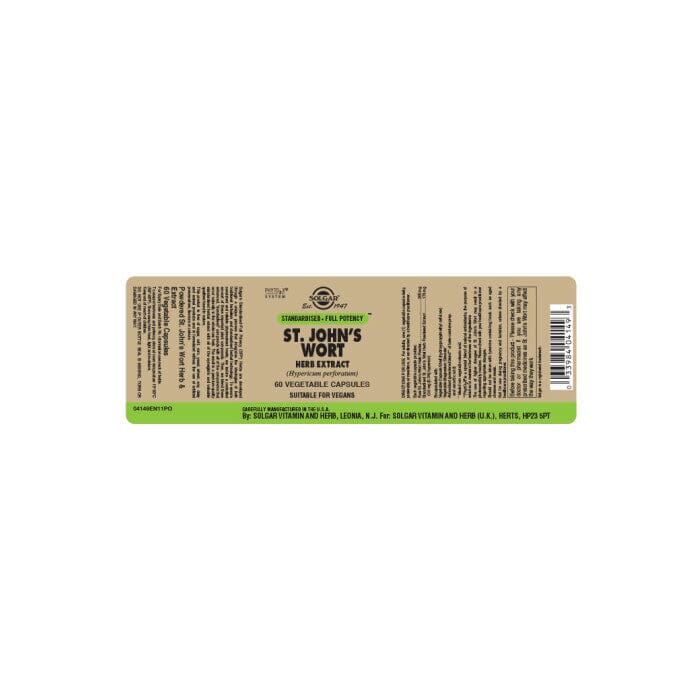 St John's Wort Herb Extract Vegetable Capsules - Pack of 60 Solgar