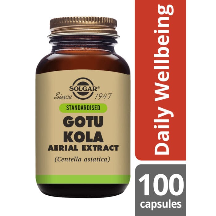 Standardised Gotu Kola Aerial Extract Vegatable Capsules- Pack of 100 Solgar