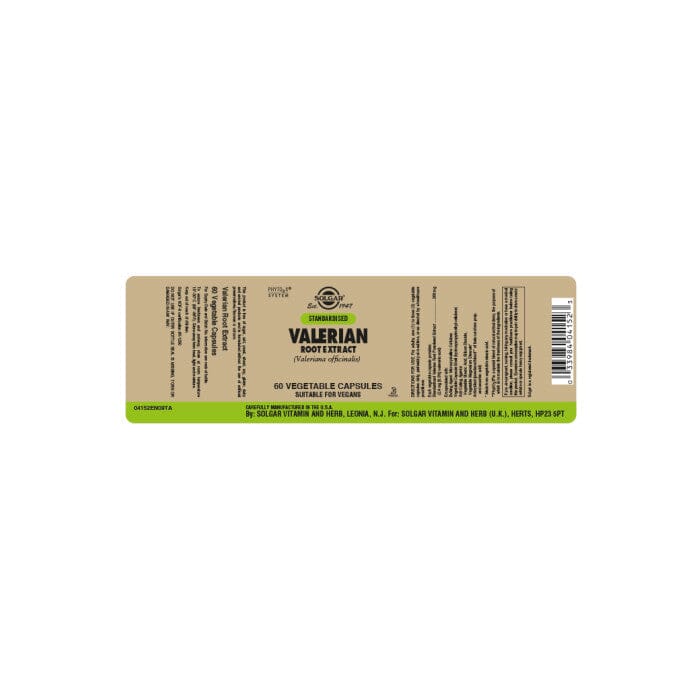 Standardised Valerian Root Extract Vegetable Capsules - Pack of 60 Solgar