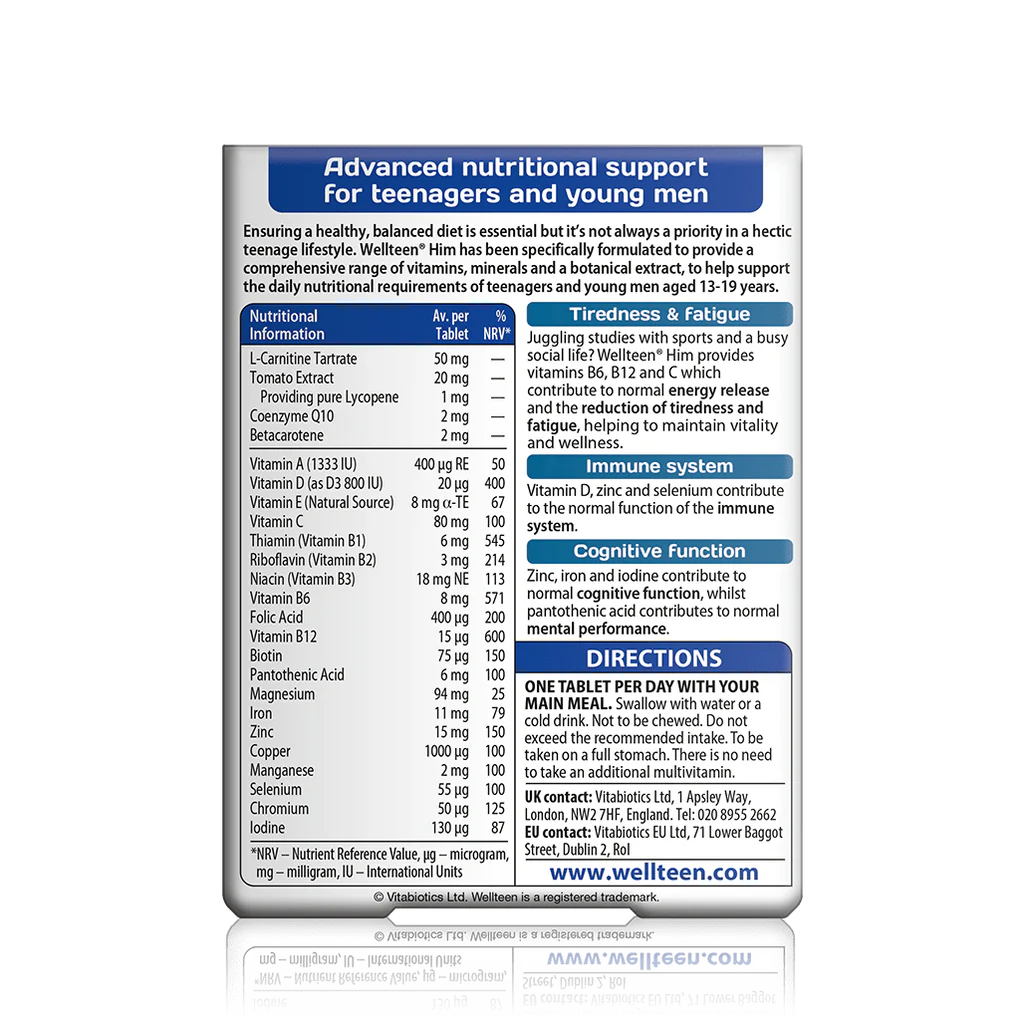 Vitabiotics Wellteen Him Tablets 30 Vitabiotics