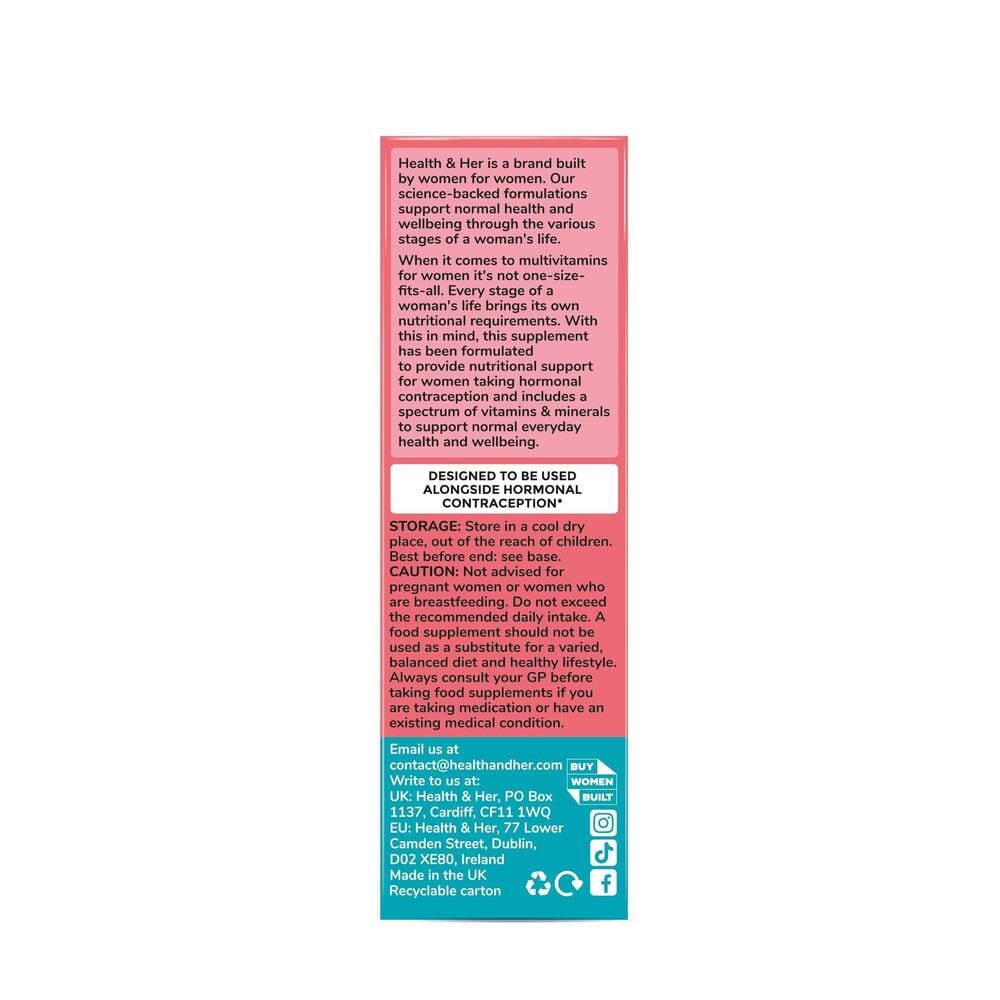 Health & Her Contraceptive Multivitamin Supplement 60s
