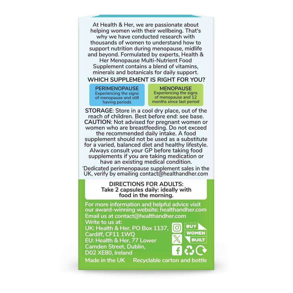 Health & Her Menopause Multi-Nutrient Support 60s