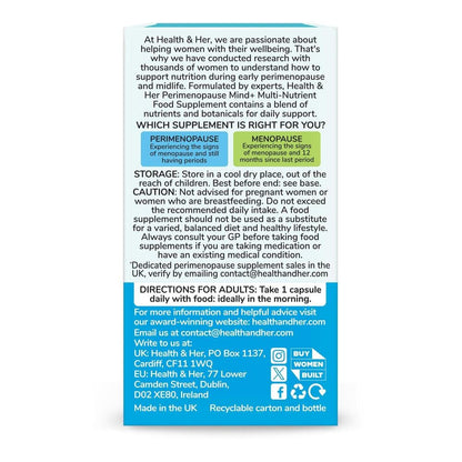 Health & Her Perimenopause Mind+ Supplement 30s