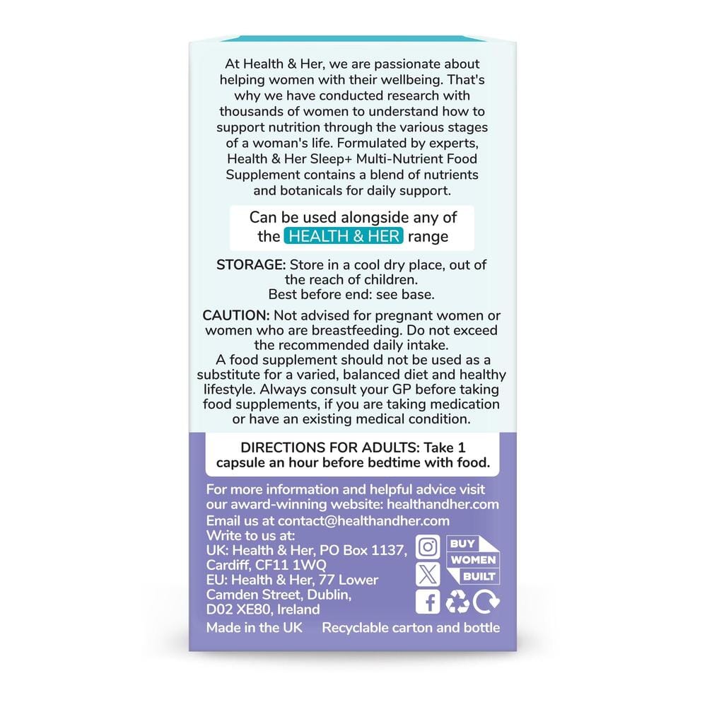 Health & Her Sleep+ Supplement 30s