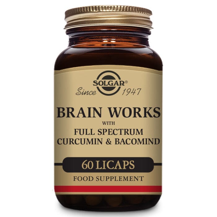 Brain Works with Full Spectrum Curcumin & BacoMind Solgar 