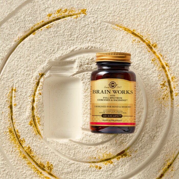 Brain Works with Full Spectrum Curcumin & BacoMind Solgar 