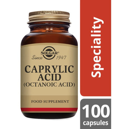 Caprylic Acid (Octanoic Acid) Vegatable Capsules - Pack of 100 Solgar 