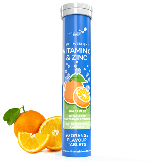 Effervescent Vitamin C 1000mg and Zinc 15mg Orange Flavour - 20 Tablets Effervescent Tablet Northumbria Health 