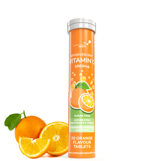 Effervescent Vitamin C 1000mg Orange Flavour - 20 Tablets Effervescent Tablet Northumbria Health 