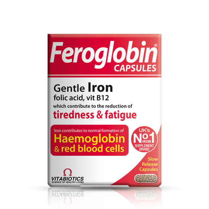 Feroglobin Capsules 30 - UK's No.1 Iron Supplement Brand Vitabiotics 