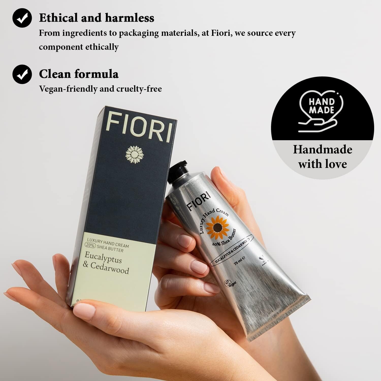 Fiori Eucalyptus & Cedarwood Moisturising Vegan Hand Cream (75ml) Fiori 