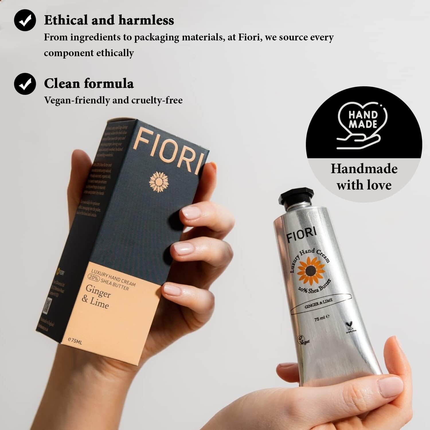 Fiori Ginger & Lime Moisturising Vegan Hand Cream (75ml) Fiori 