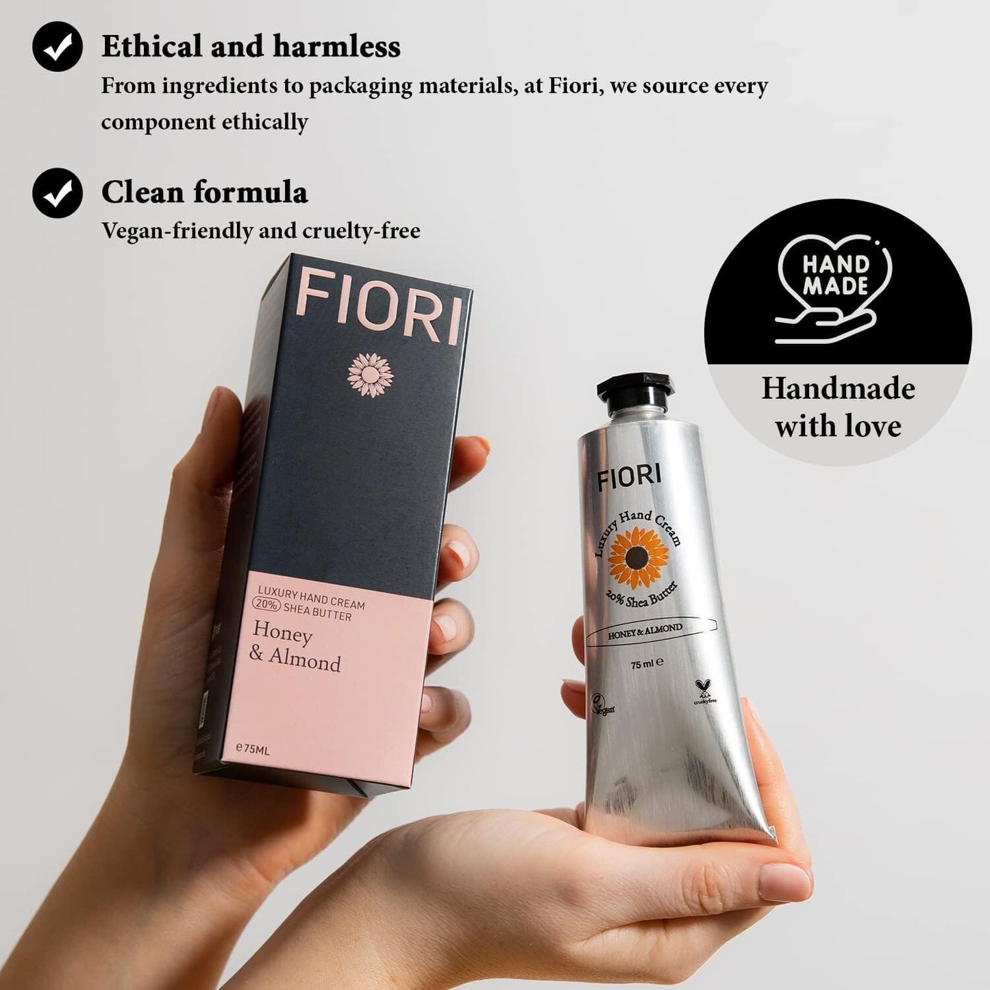 Fiori Honey & Almond Moisturising Vegan Hand Cream (75ml) Fiori 