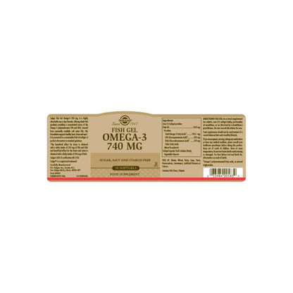 Fish Gel Omega-3 740 mg Solgar 