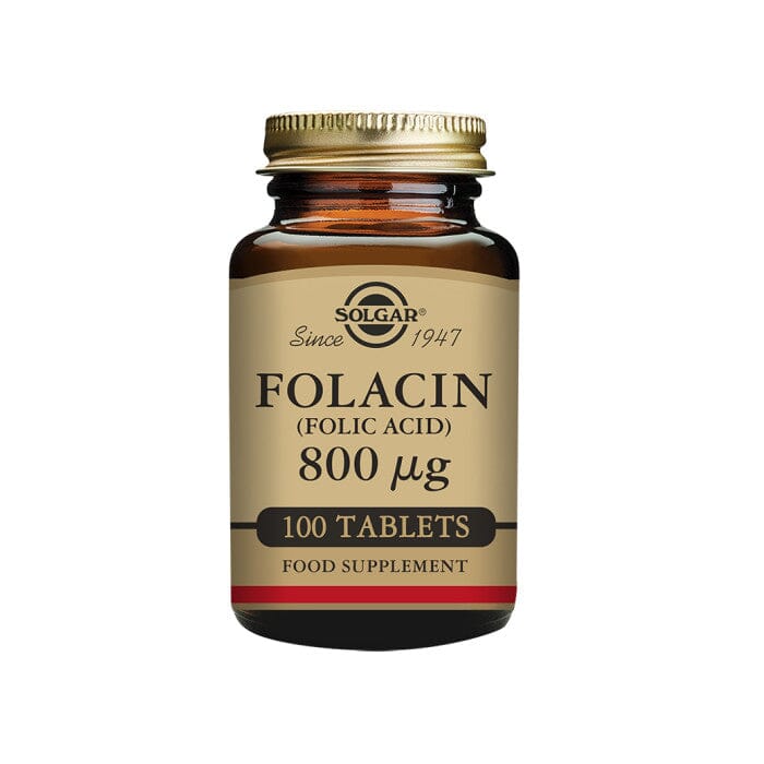 Folacin (Folic Acid) 800 ug Tablets - Pack of 100 Solgar 