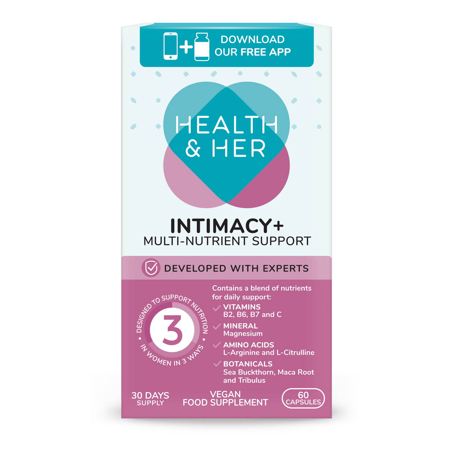 Health & Her Intimacy+ Supplement 60s Capsules Health & Her/Him 
