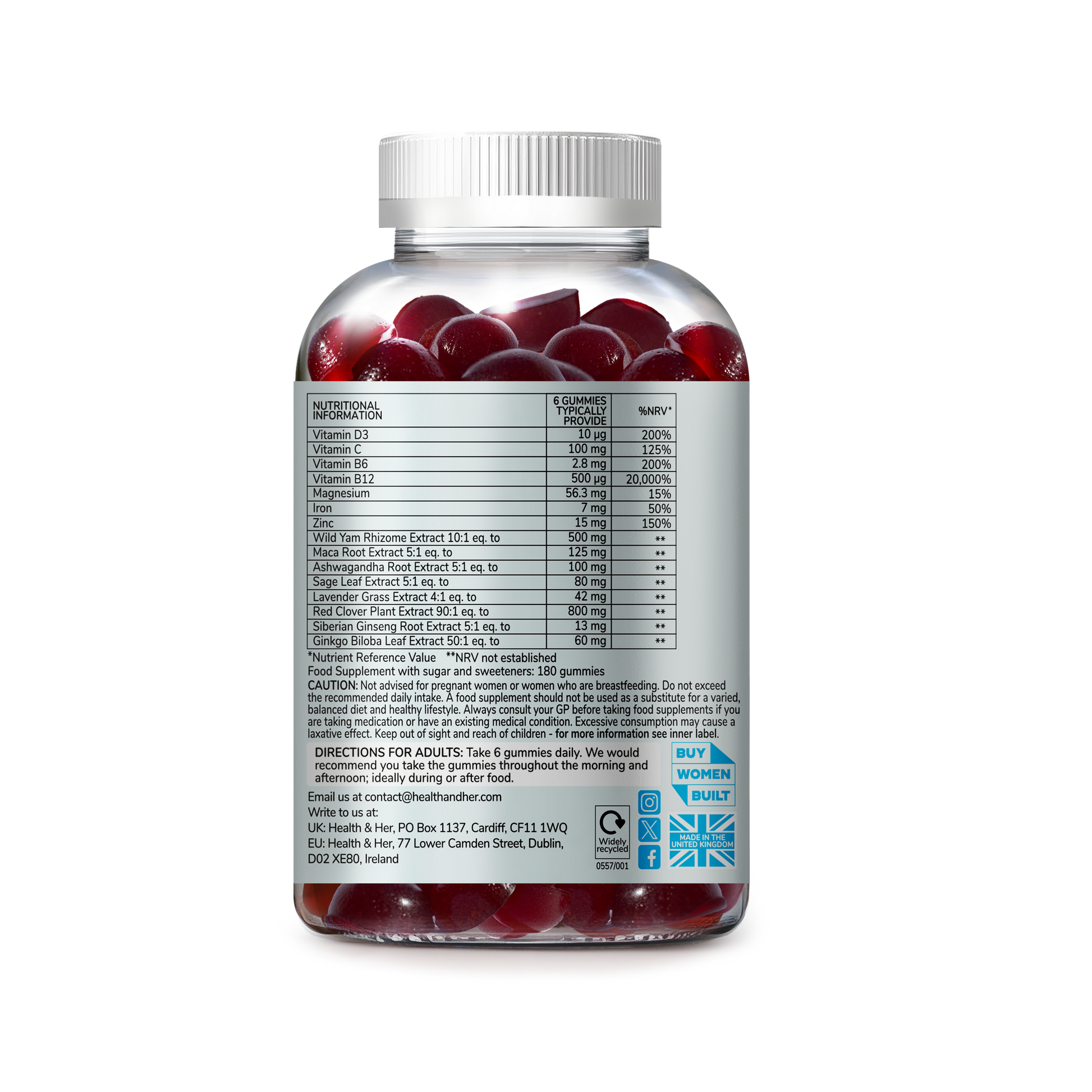 Health & Her Perimenopause Gummies 180s Gummies Health & Her/Him 