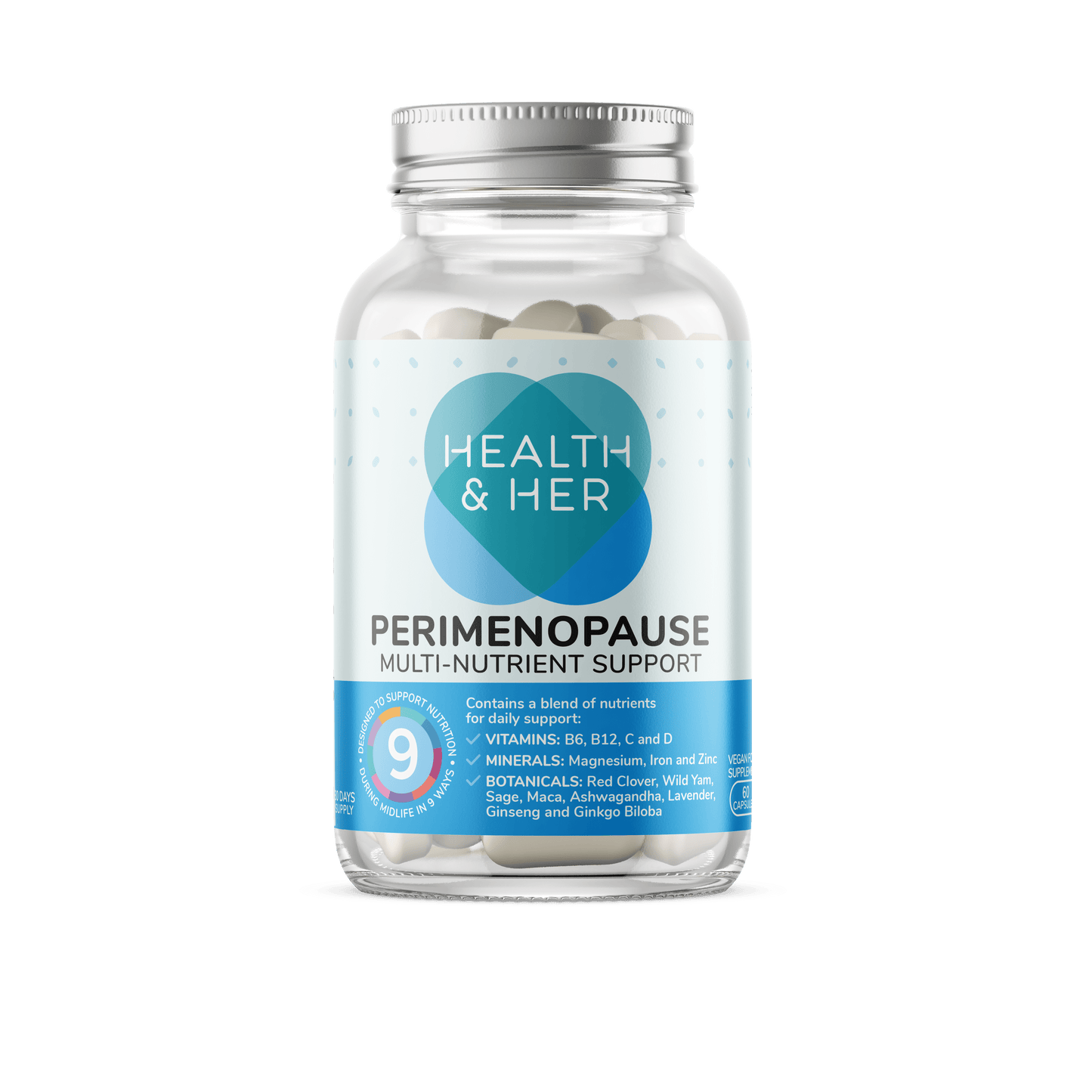 Health & Her Perimenopause Supplement 60s Capsules Health & Her/Him 