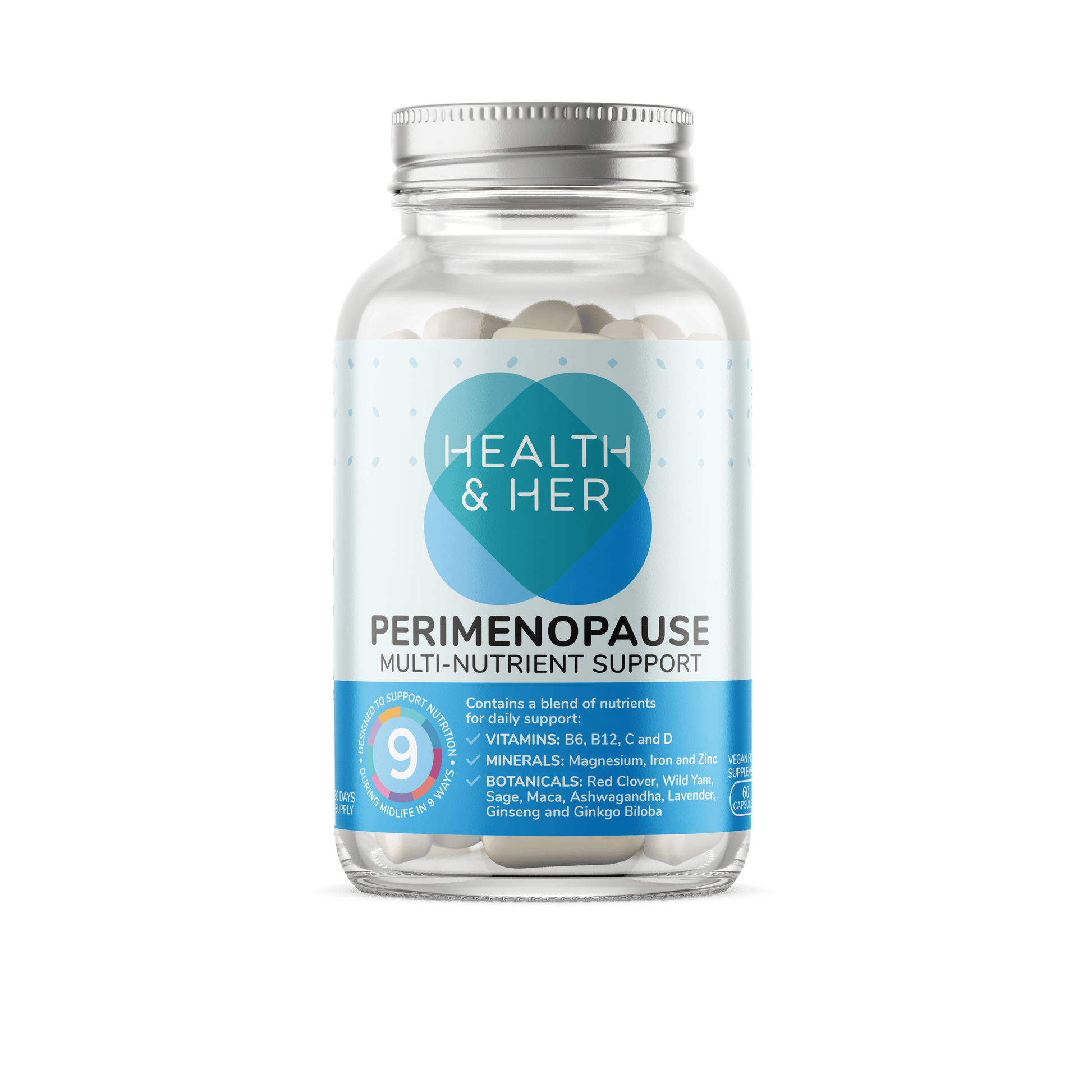 Health & Her Perimenopause Supplement 60s Capsules Health & Her/Him 