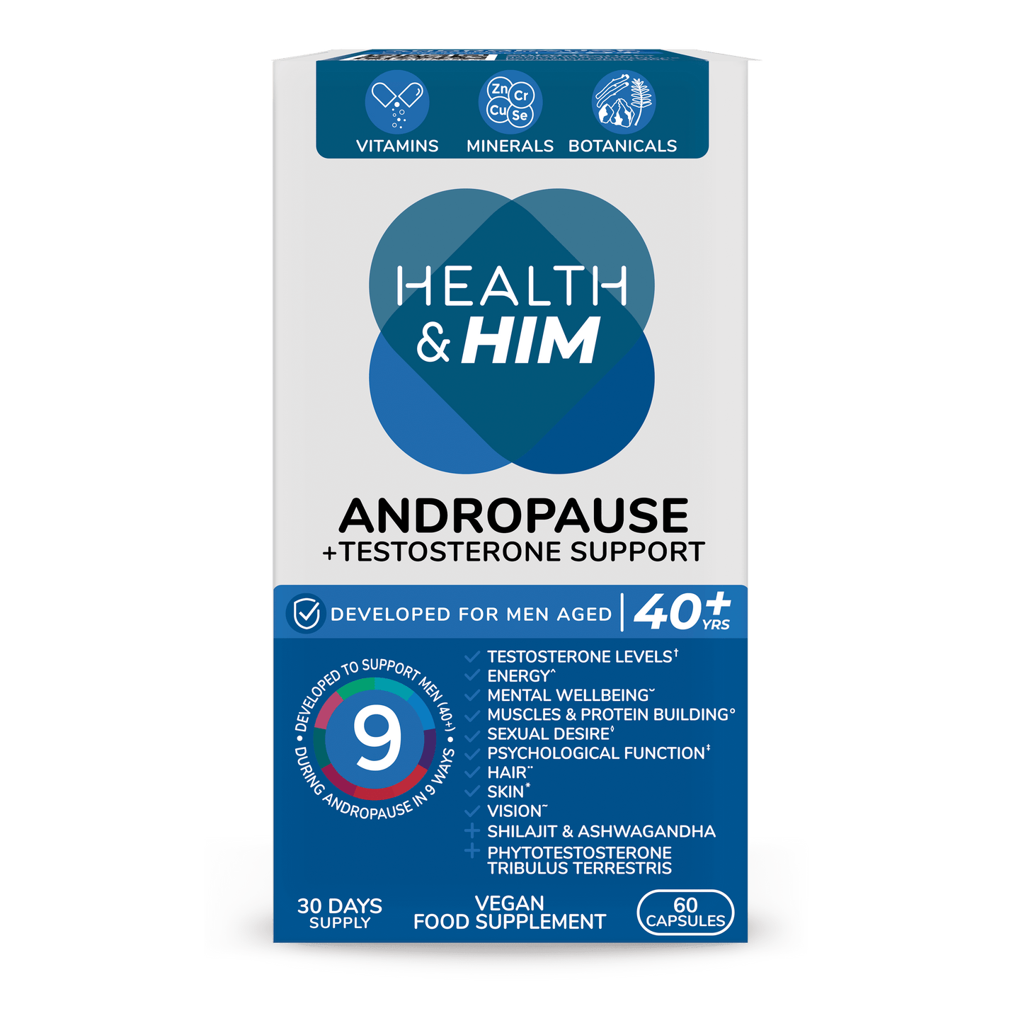 Health & Him Andropause 40+ Multi-Nutrient Supplement 60s Health & Her/Him 