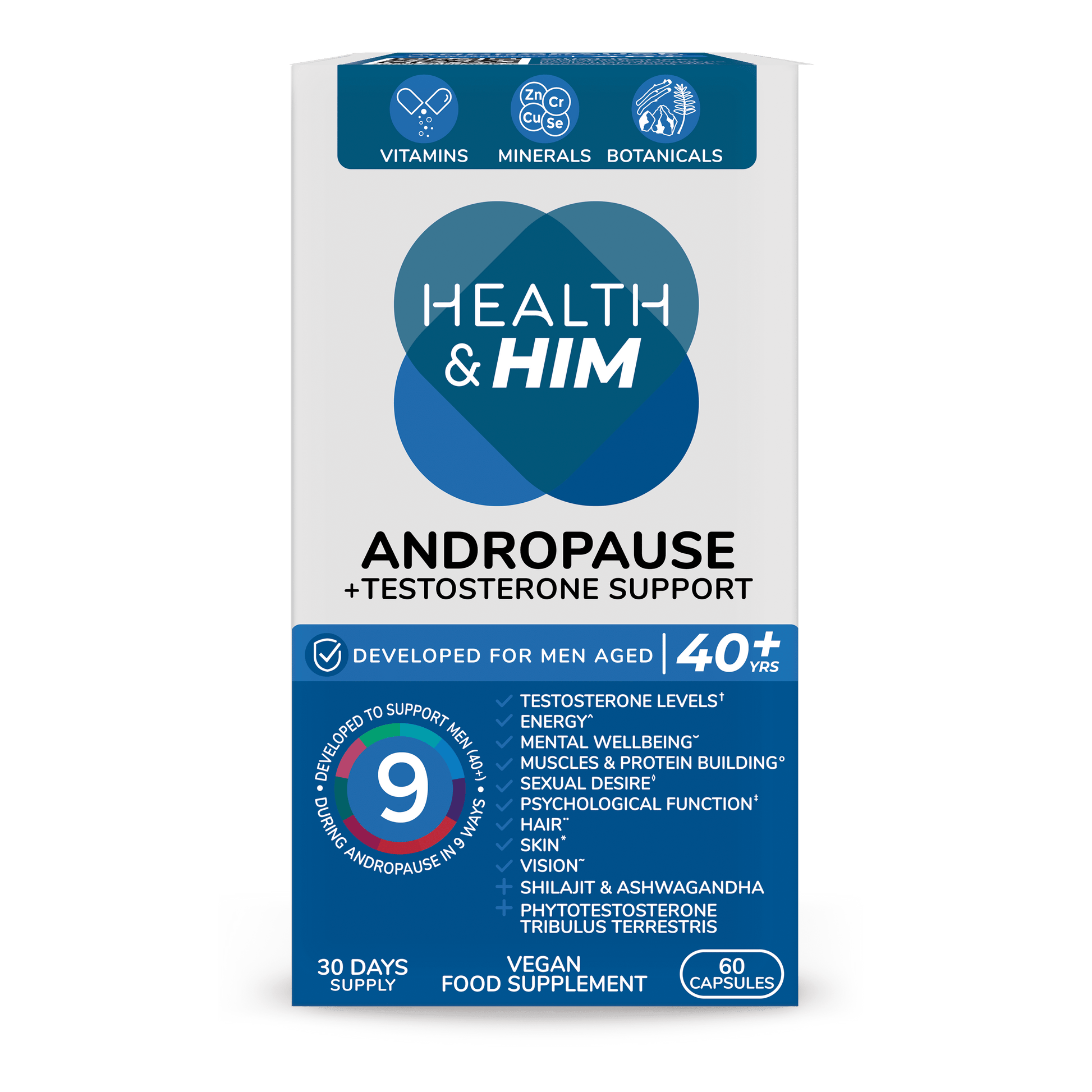 Health & Him Andropause 40+ Multi-Nutrient Supplement 60s Health & Her/Him 