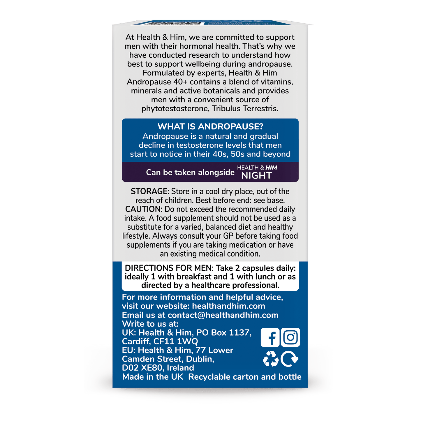 Health & Him Andropause 40+ Multi-Nutrient Supplement 60s Health & Her/Him 