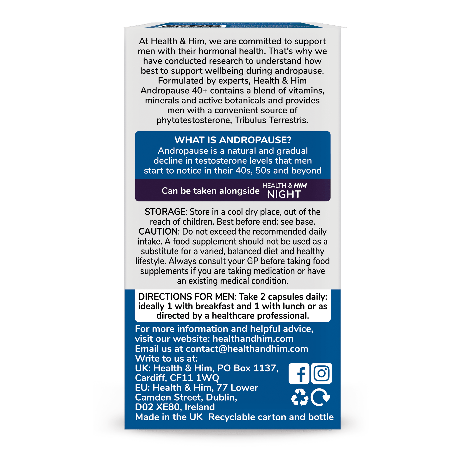 Health & Him Andropause 40+ Multi-Nutrient Supplement 60s Health & Her/Him 