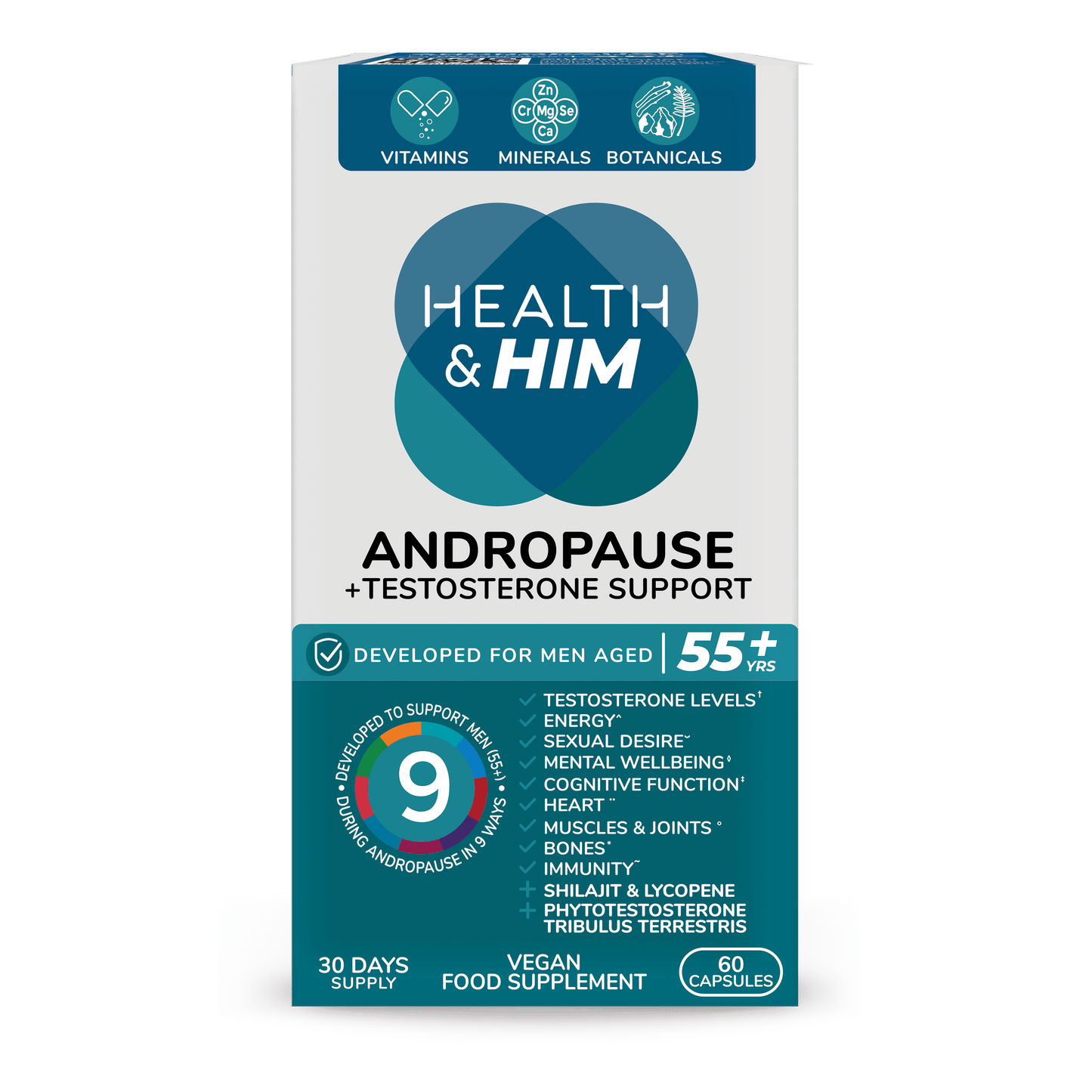 Health & Him Andropause 55+ Multi-Nutrient Supplement 60s Health & Her/Him 