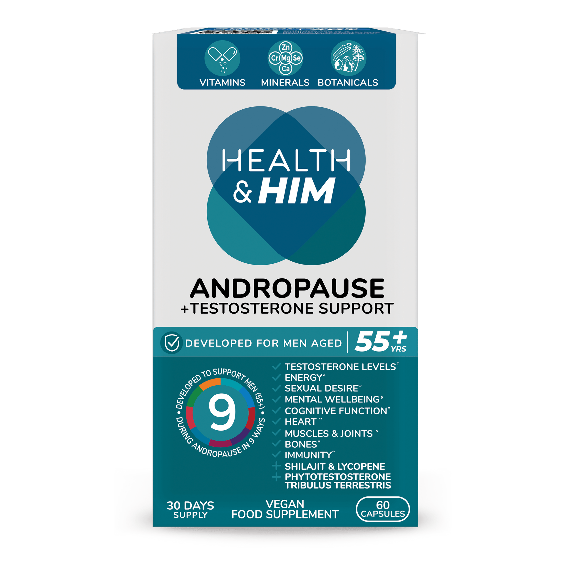 Health & Him Andropause 55+ Multi-Nutrient Supplement 60s Health & Her/Him 