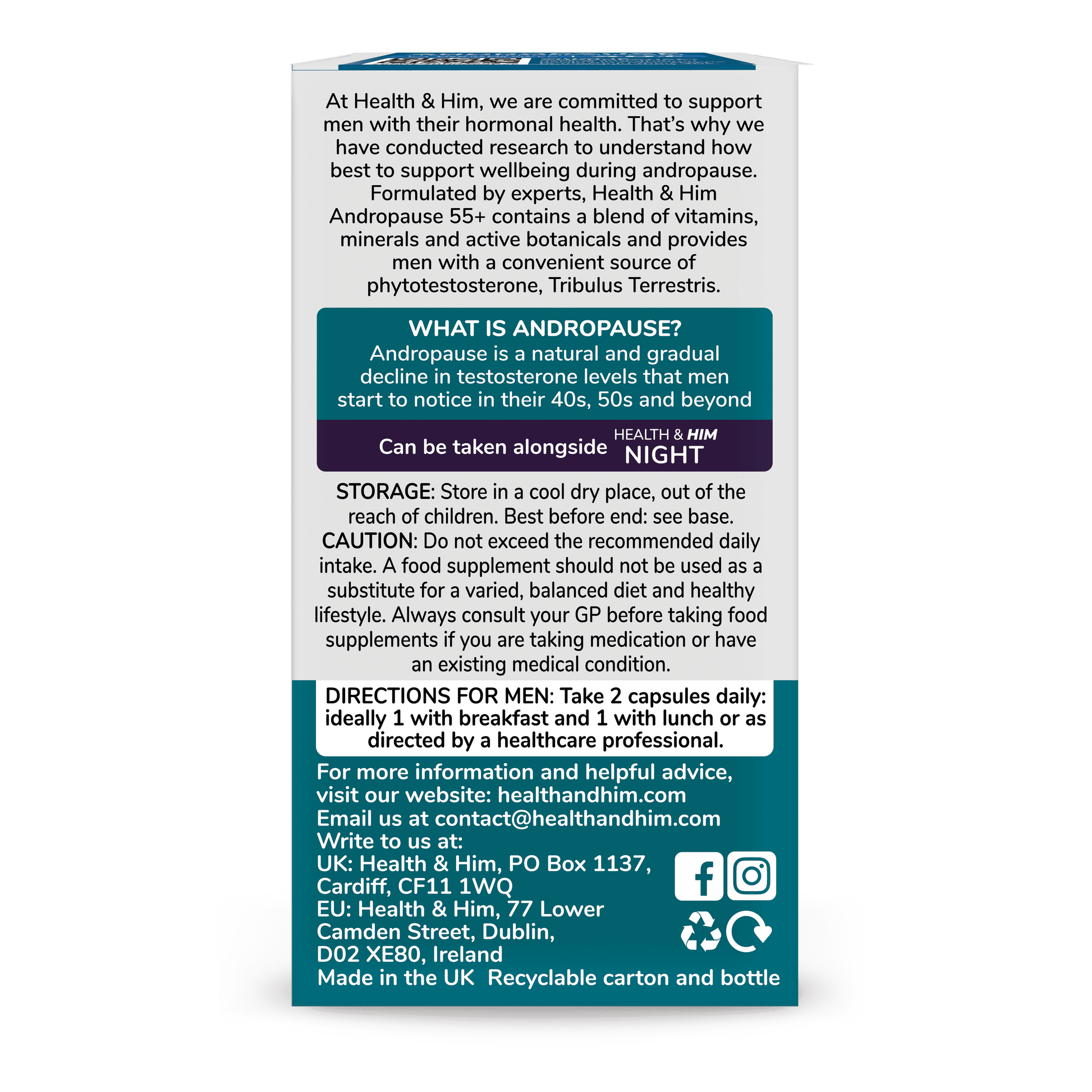 Health & Him Andropause 55+ Multi-Nutrient Supplement 60s Health & Her/Him 