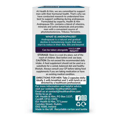 Health & Him Andropause 55+ Multi-Nutrient Supplement 60s Health & Her/Him 