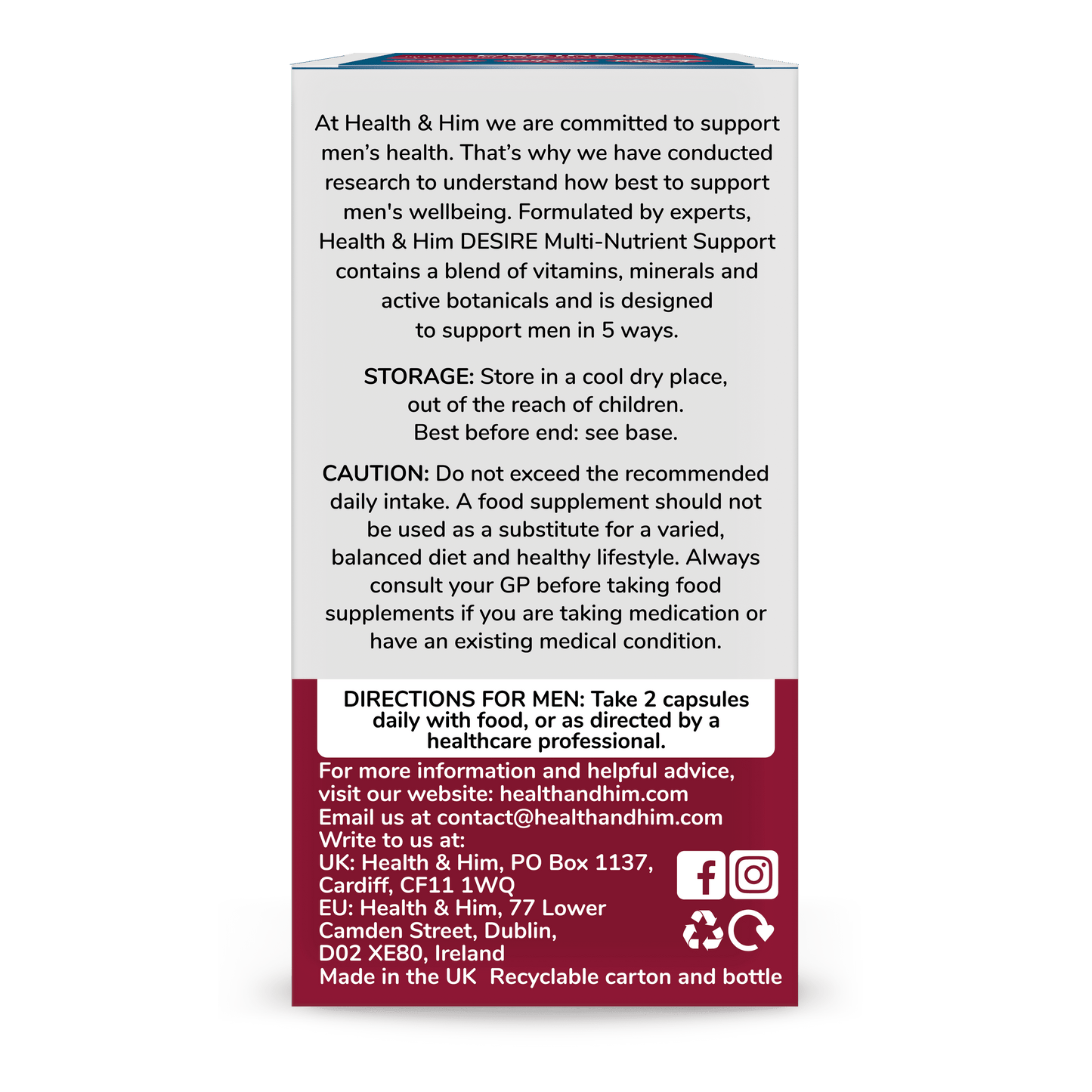 Health & Him Desire Multi-Nutrient Supplement 60s Health & Him 